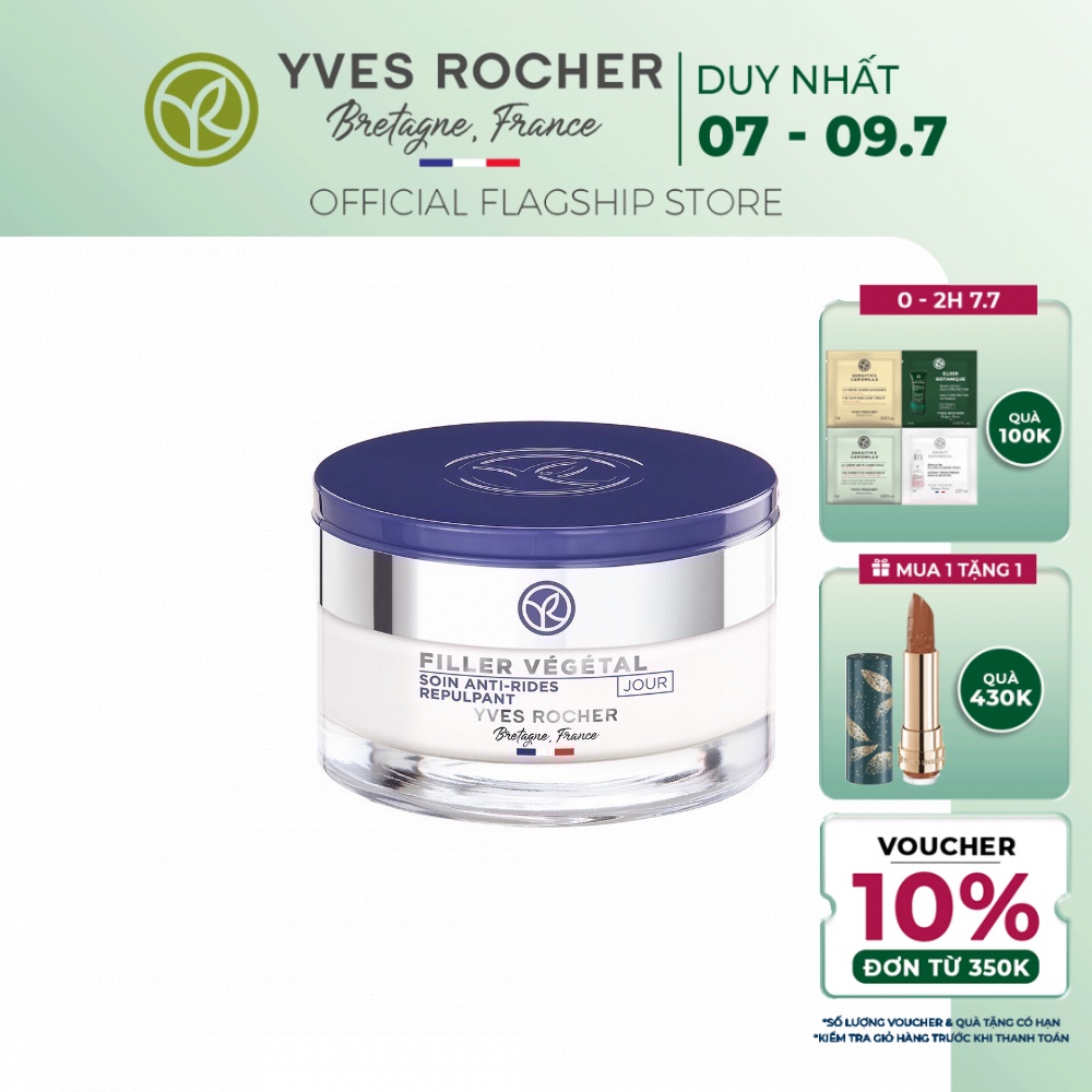 Kem Dưỡng Chống Nhăn Ban Ngày Yves Rocher Filler Vegetal Anti-Wrinkles Plumping Day Care Pot 50ml