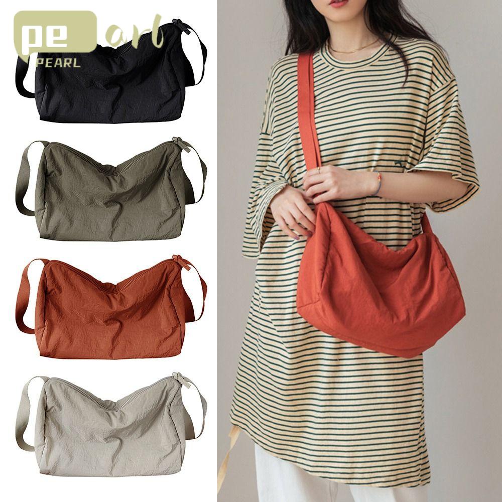 PEARLVN Túi Xách Đeo Chéo Vải Nilon Mềm Cỡ Lớn Thời Trang Sành Điệu