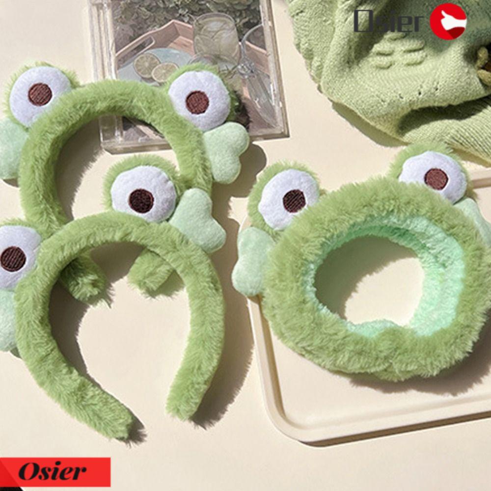 OSIER1 Băng Đô Cài Tóc Co Giãn Hình Chú Ếch Dùng Rửa Mặt / Tắm Cho Nữ