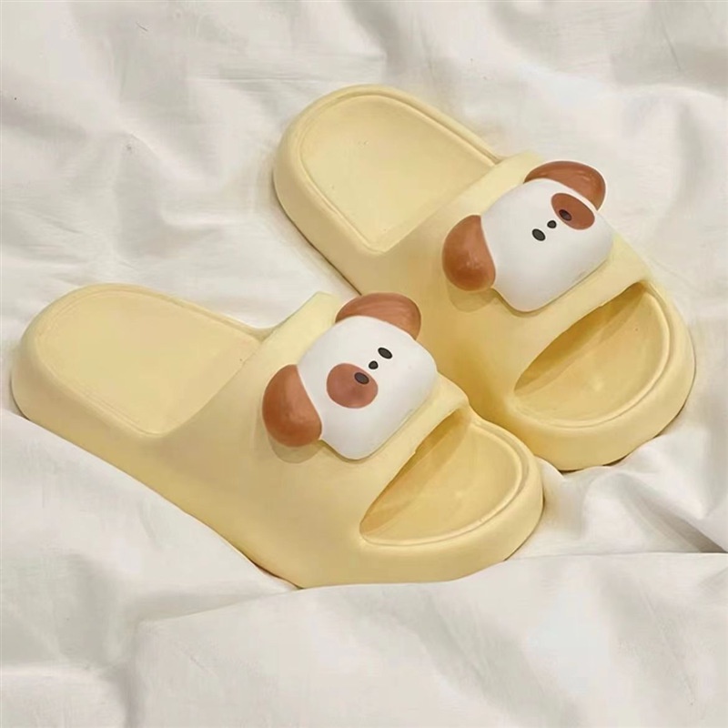 Dép Đi Trong Nhà Đế Dày Chống Trượt Màu Trắng Hình Cún Dễ Thương Cho Nữ