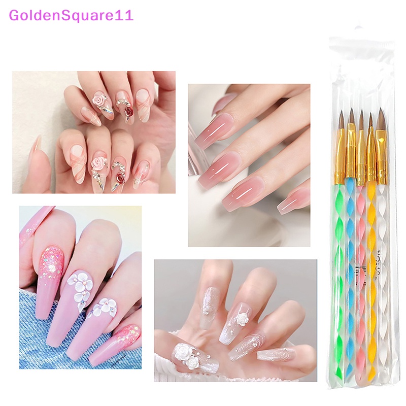 Cọ Sơn Móng Tay Gel UV Acrylic Mạ Vàng Chuyên Dụng Cho Vẽ Móng