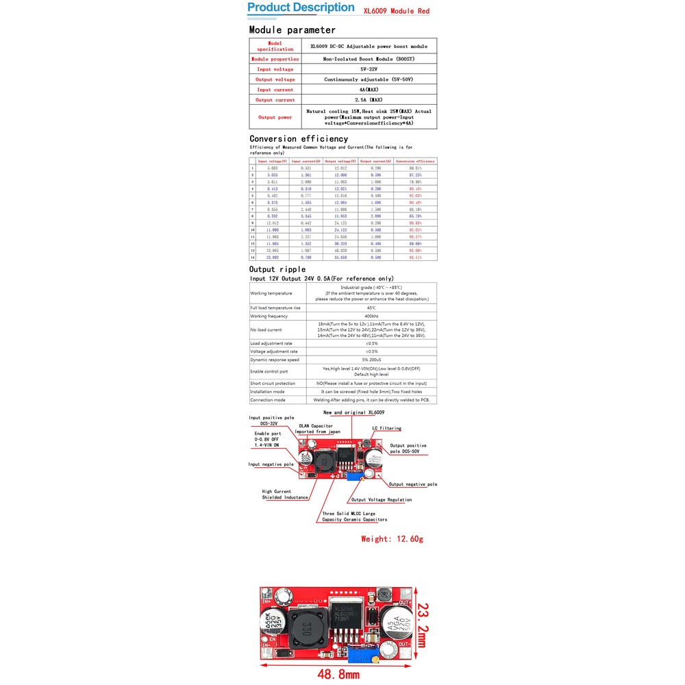 Mô Đun Tăng Áp XL6009 / XL6019 4A 15W 5-32V Sang 5-50V DC-DC Chuyên Dụng