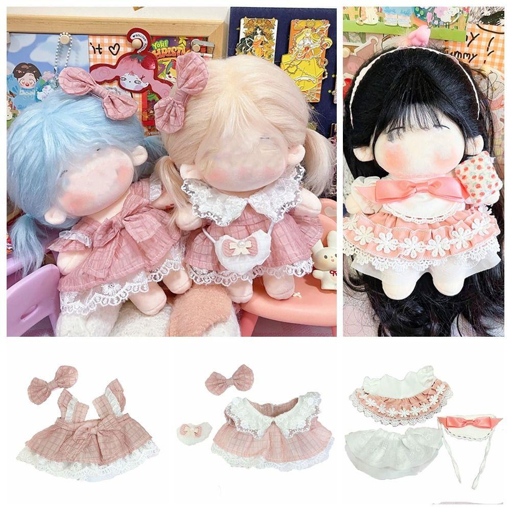 CLEVER Đầm Búp Bê Vải Cotton Phối Ren Thắt Nơ Xinh Xắn Dùng Làm Quà Tặng / Chụp Ảnh Cho Bé Gái