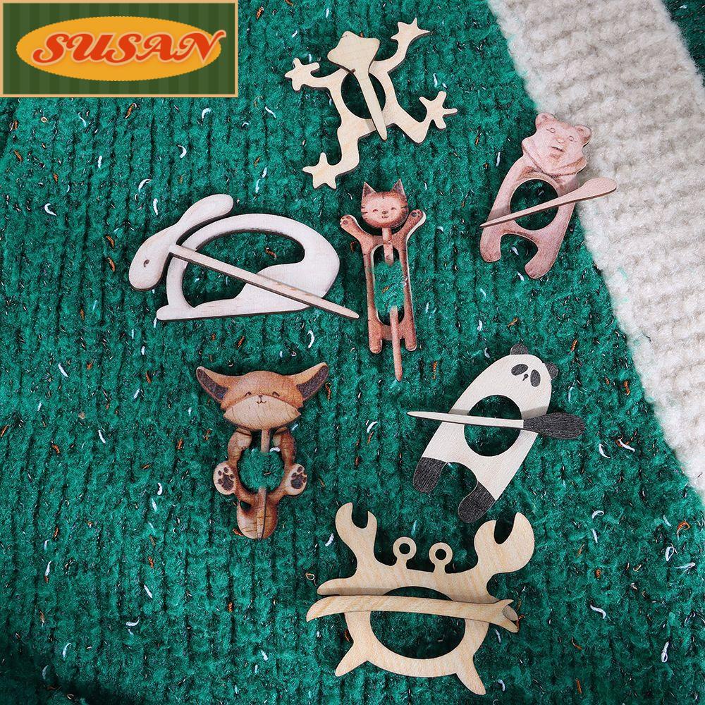 SUSANS Ghim Cài Áo Bằng Gỗ Thời Trang Dành Cho Nữ