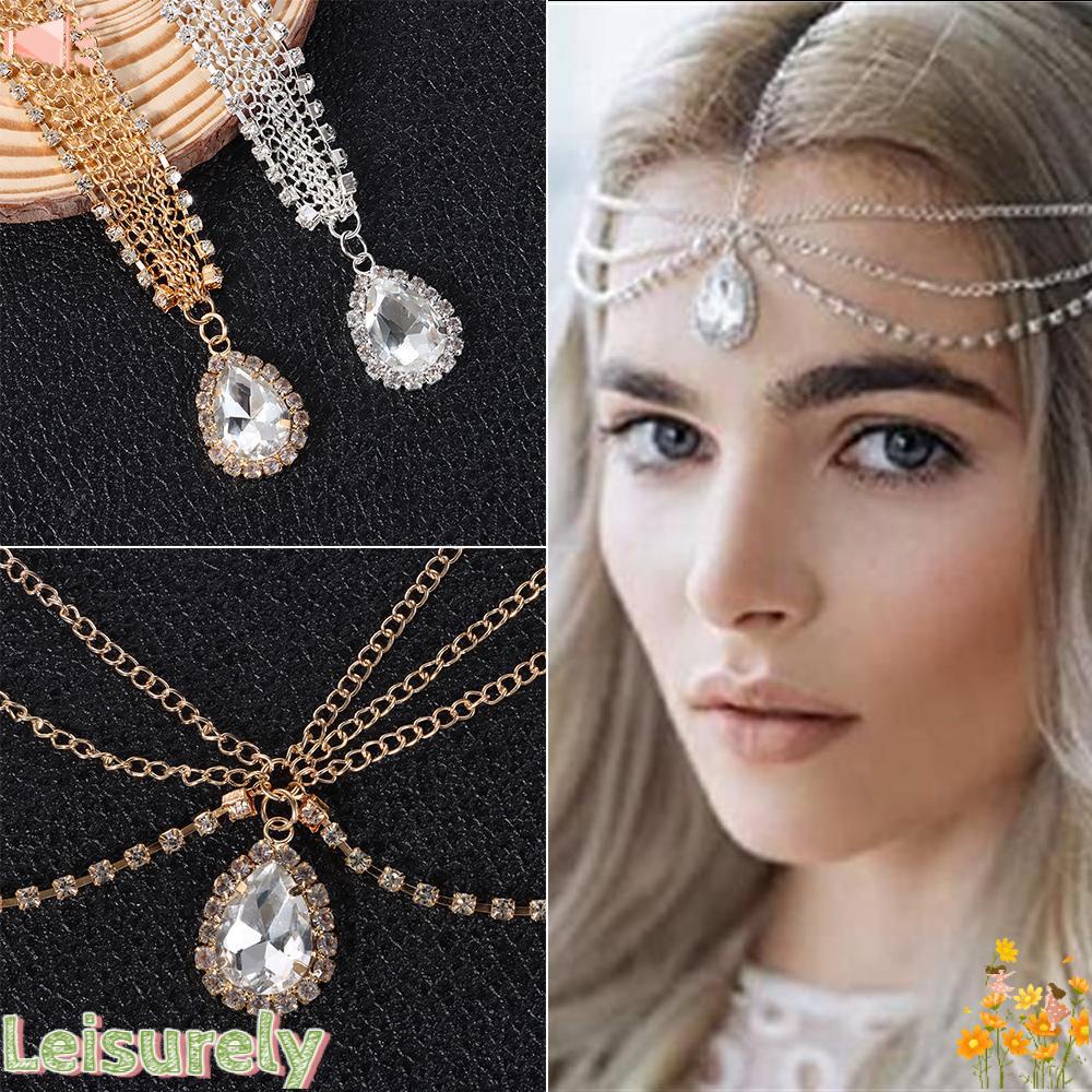 LEILY Dây Cài Tóc Đính Đá Nhiều Màu Sắc Phong Cách Bohemian