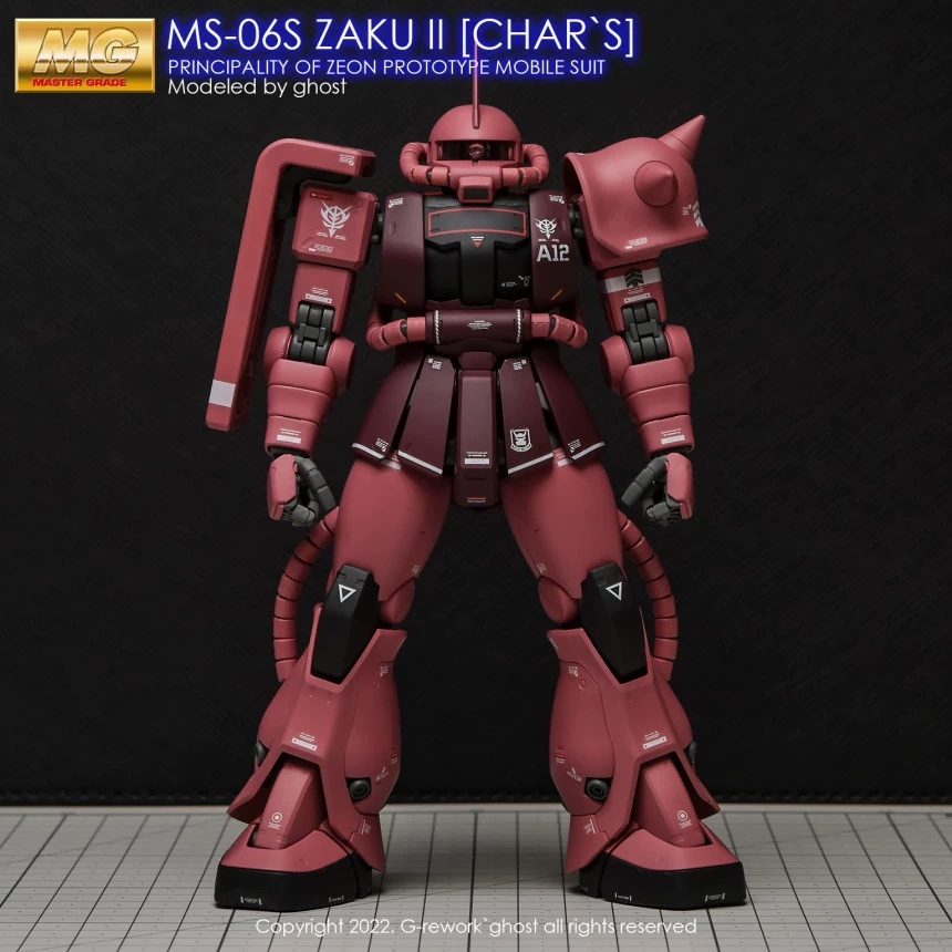 Decal Dán Trang Trí Xe Hơi MG MS-06S ZAKU RED 2.0