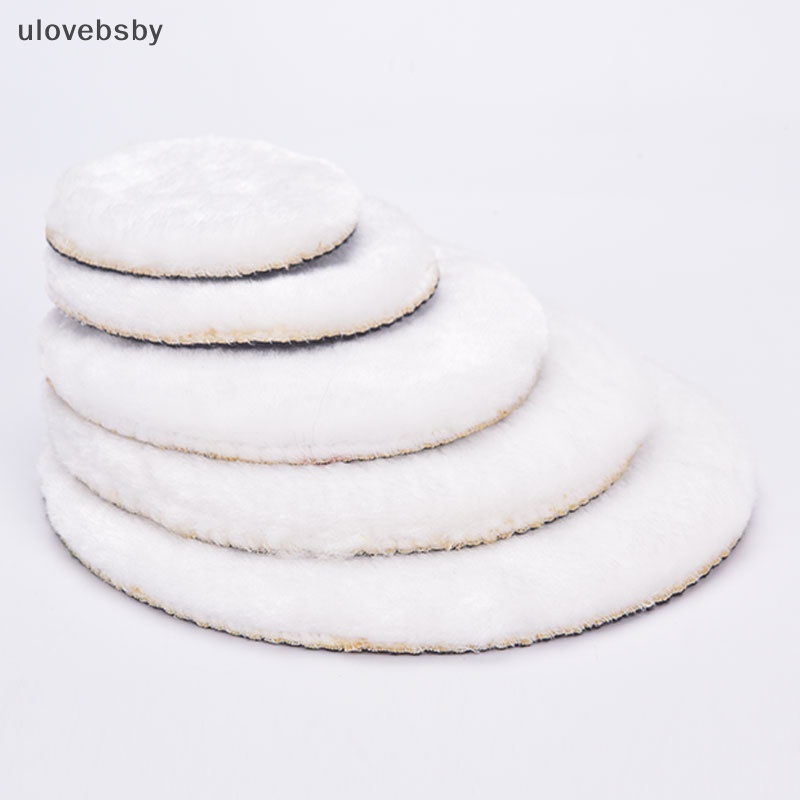 Bộ 5 Đĩa Đánh Bóng Xe Hơi Bằng Len Mềm Mại Màu Trắng