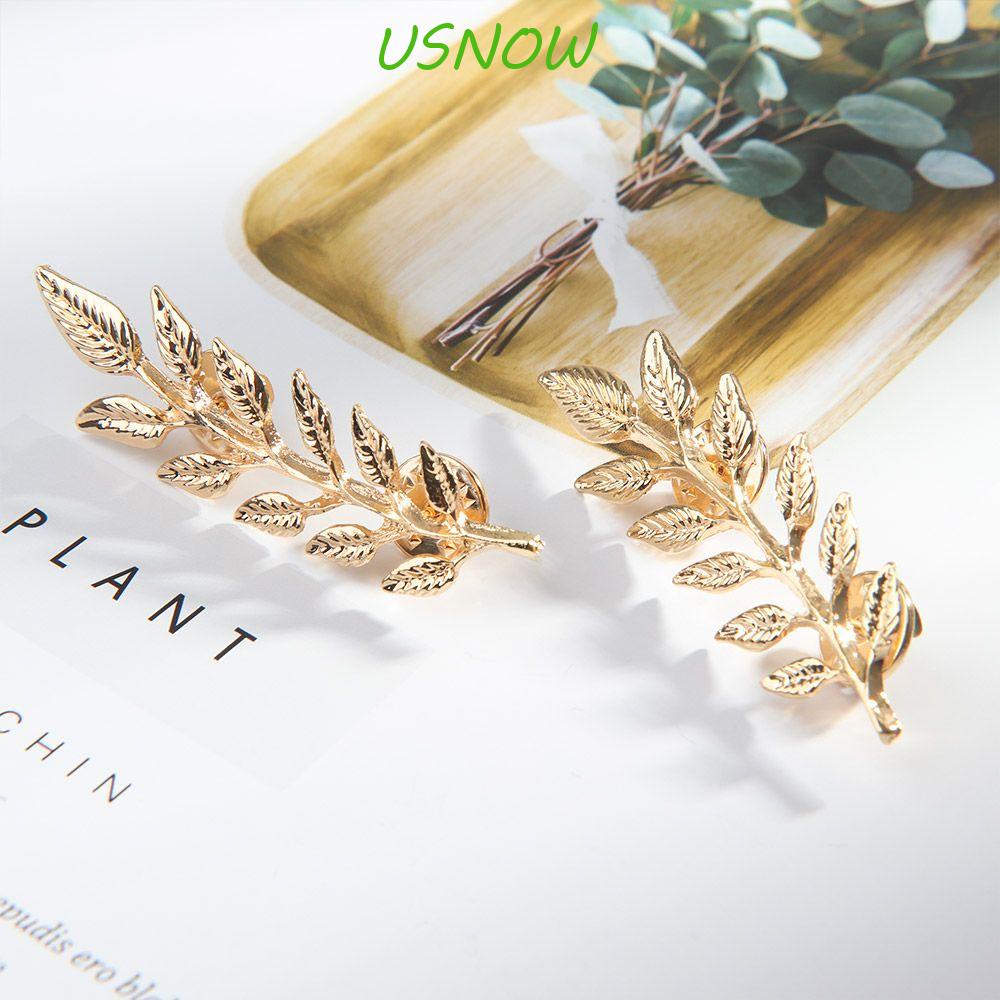 USNOW Trâm Cài Áo Hình Chiếc Lá Bằng Hợp Kim