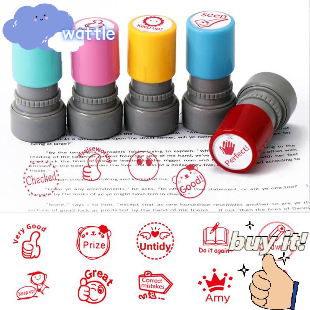 WATTLE Con Dấu In Họa Tiết Hoạt Hình Tự Dính Dùng Làm Tem Đồ Chơi Cho Bé