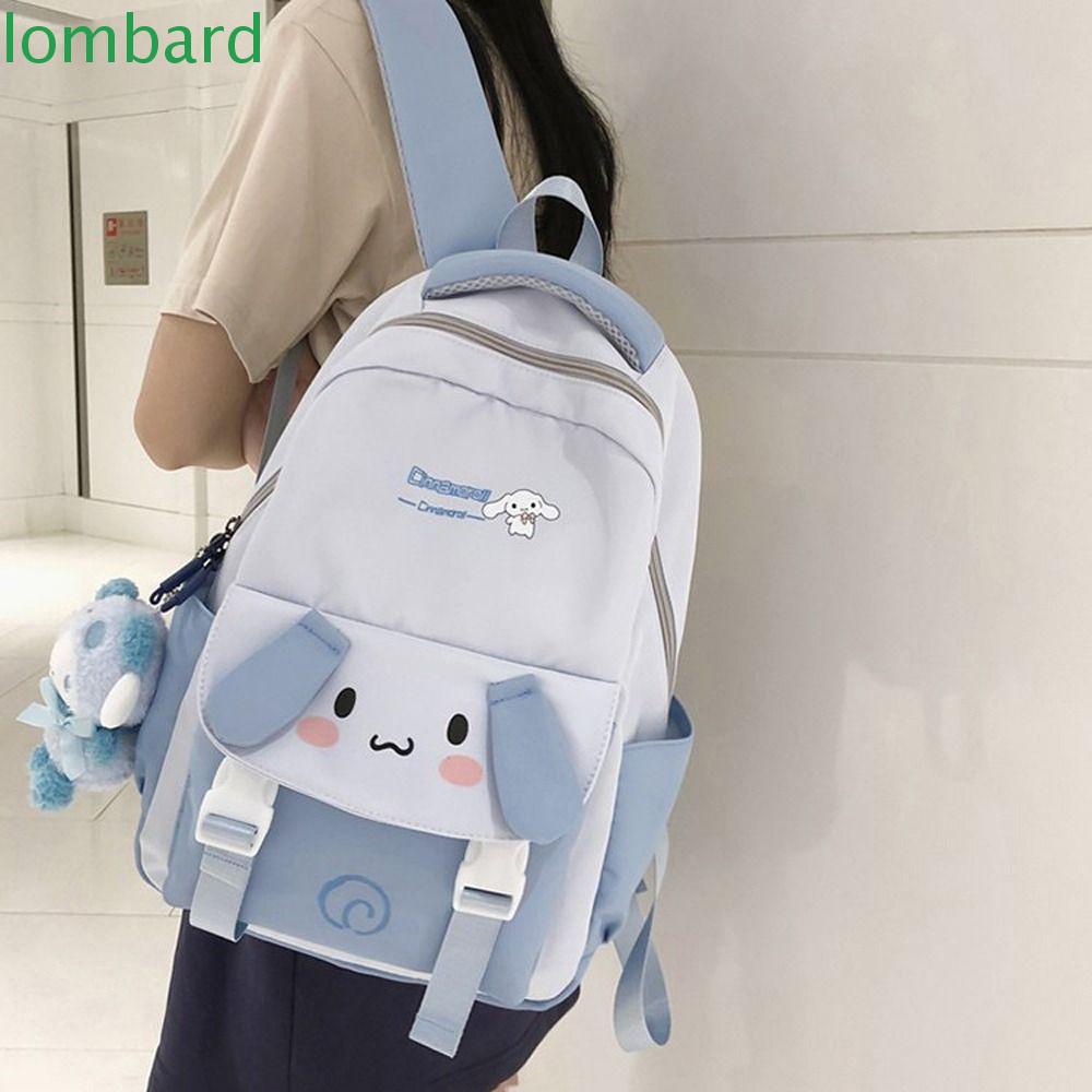 LOMBARD Ba Lô Đi Học Sức Chứa Lớn Họa Tiết Hoạt Hình Cinnamoroll Melody Dễ Điều Chỉnh