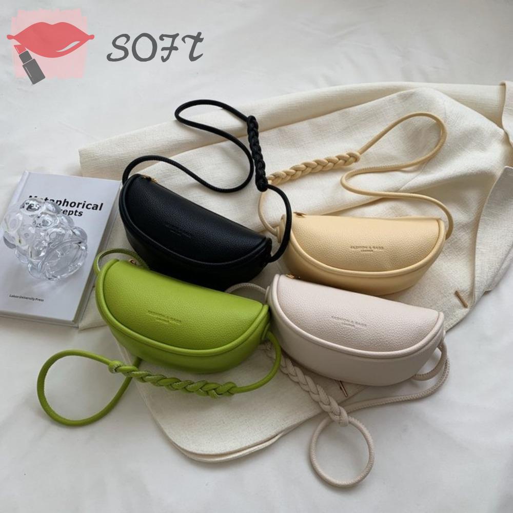 SOFTNESS Túi Xách Da Đeo Dưới Cánh Tay Thiết Kế Đơn Giản Sang Trọng Đa Năng Cho Nữ