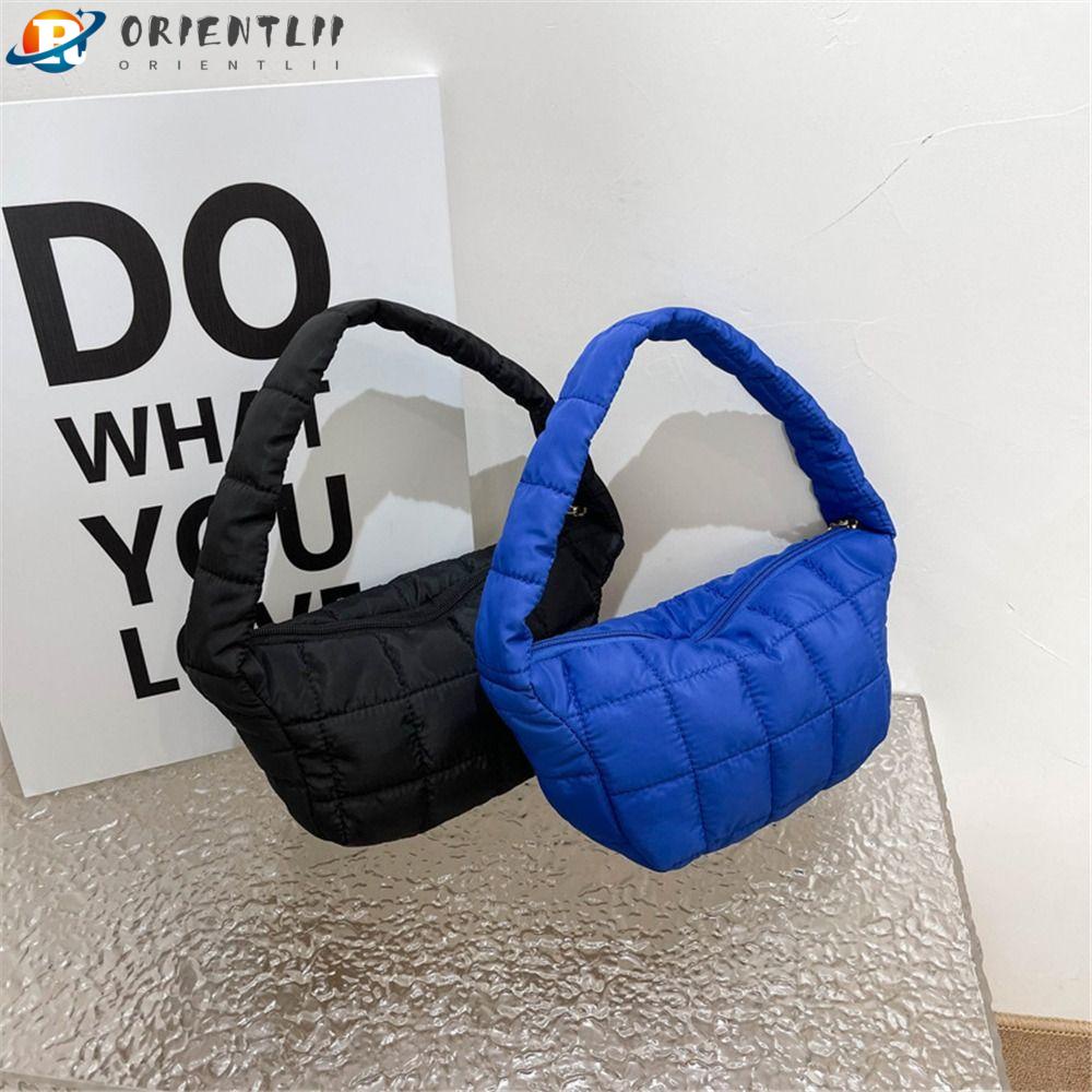 ORIENTLII Túi Đeo Vai Họa Tiết Sọc Caro Siêu Nhẹ Thời Trang Mùa Đông