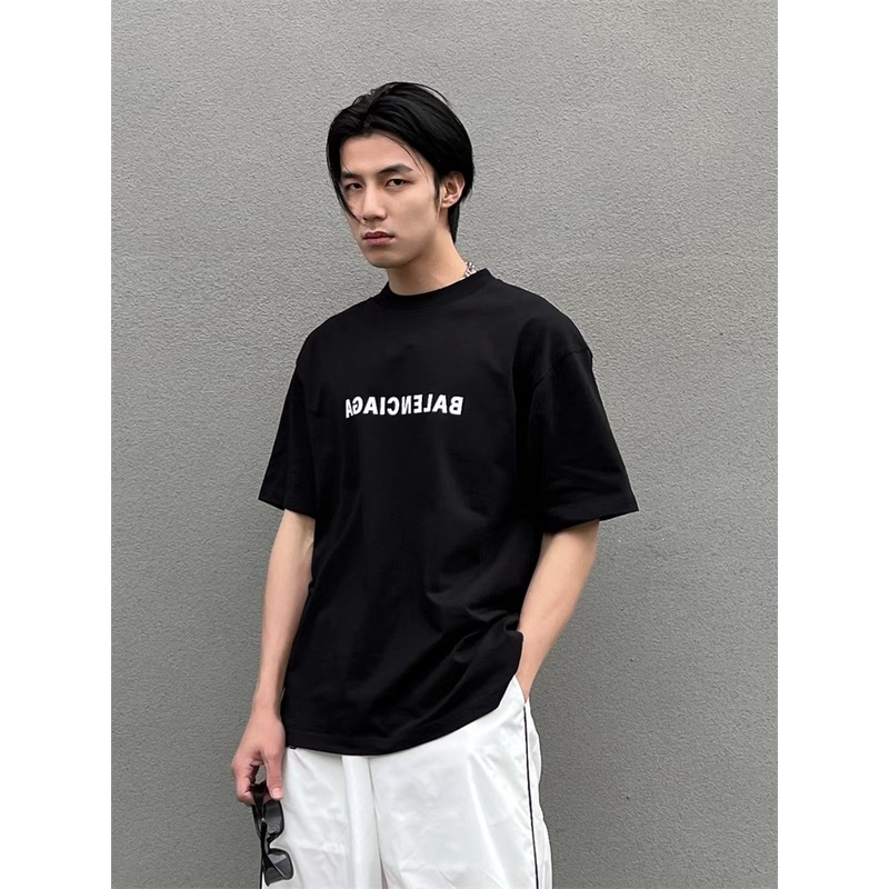 Ba8-mới Vải Sợi Đôi In Chữ Cái Biến Hình 380g Áo Thun Tay Ngắn In Hoạt Hình Thân Thiện Với Môi Trường Cho Cả Nam Và Nữ