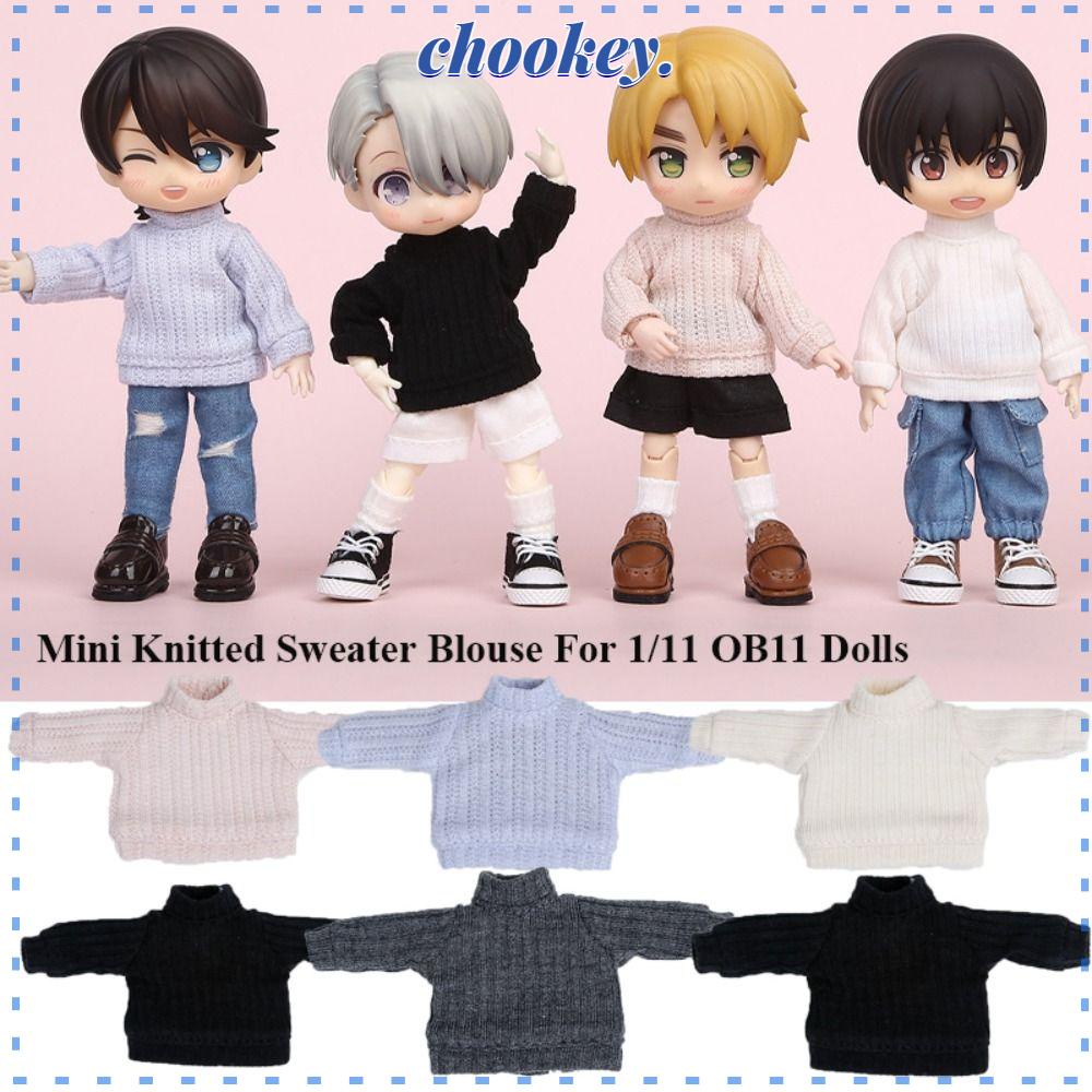 CHOOKEY Áo Sweater Dệt Kim Thủ Công 6 Màu Tùy Chọn Tỉ Lệ 1 / 12 Cho Búp Bê 1 / 11 OB11