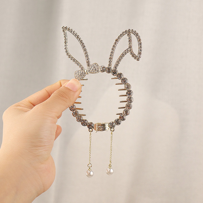 Ygt Kẹp Tóc Đính Đá Hình Tai Thỏ Mèo Thời Trang Cho Nữ