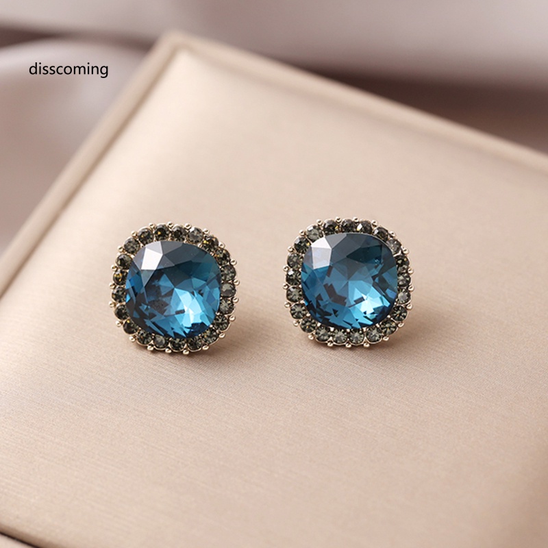 Áo Thun In Hình SL SL SL Thời Trang Năng Động| Bông Tai Mạ Bạc 925 Đính Pha Lê Xanh Dương Phong Cách Pháp Cổ Điển Tinh Tế Thời Trang Cho Nữ