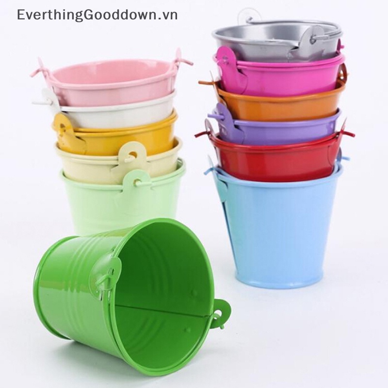 Xô Kim Loại Mini Đựng Kẹo Nhiều Màu Sắc Dùng Trang Trí Tiệc Cưới DIY