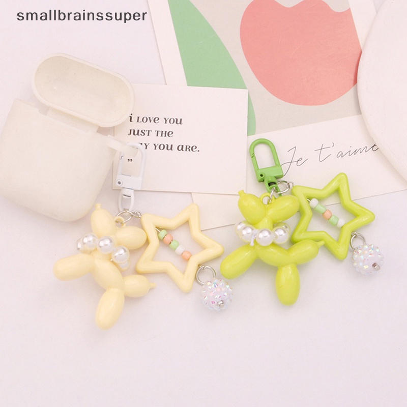 Móc Khóa Hình Chú Chó Và Bong Bóng Bằng Acrylic Nhiều Màu Sắc Sáng Tạo Thời Trang