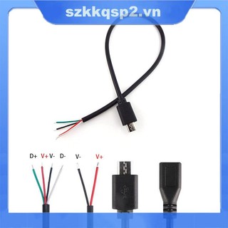 1 30cm 4 Pin 2 Pin Nam Nữ Nguồn Dữ Liệu Cáp Sạc Micro USB 2.0 Một Jack Nữ Giao Diện Android Dây Kết Nối VNK2