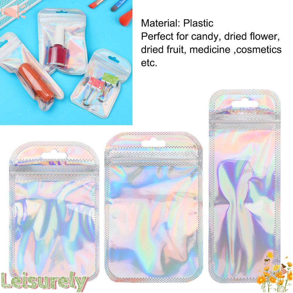 LEILY Set 50 Túi Zip Tự Dính Có Lỗ Treo Tiện Dụng