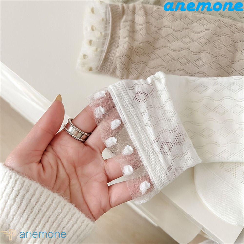 ANEMONE Vớ Lưới Mỏng Co Giãn Phối Bèo Dễ Thương Ngọt Ngào Thời Trang Mùa Hè Cho Nữ
