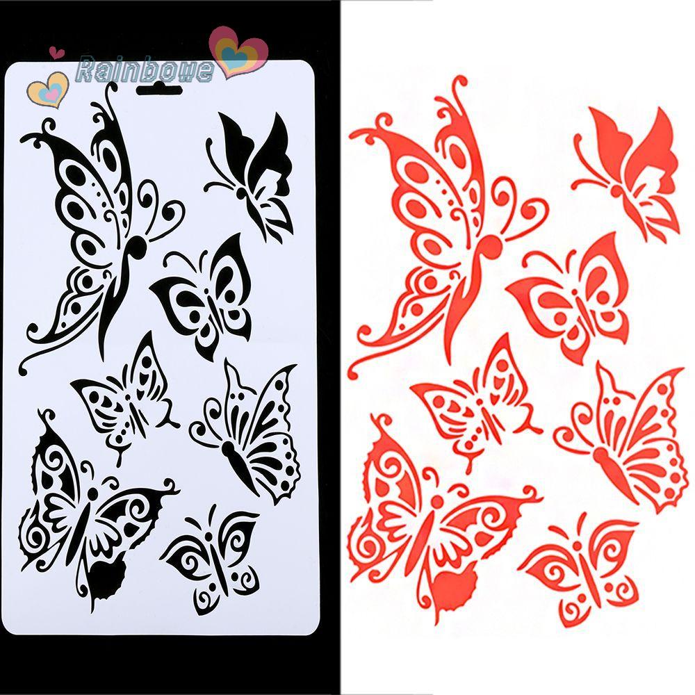 RAINBOW Set 2 Khuôn Cắt Giấy Kim Loại Hình Bươm Bướm Xinh Xắn
