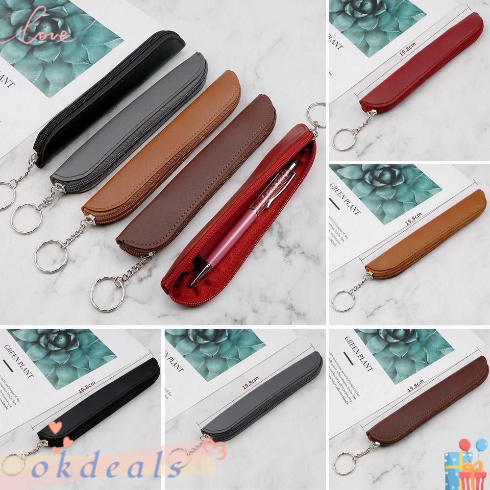 OKDEALS Bóp Viết Da PU Thiết Kế Tối Giản Phong Cách Retro