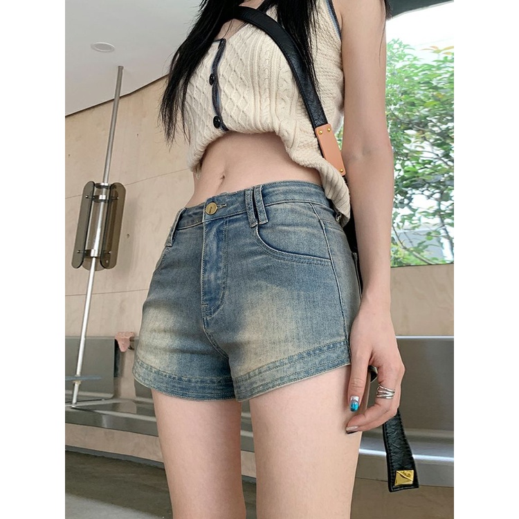 Quần Short Denim Màu Sắc Thời Trang Cho Nữ