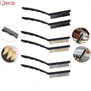 Bộ bàn chải dây 2 cái bàn chải bằng đồng nylon & thép lý tưởng để làm sạch rỉ sét và bụi bẩn