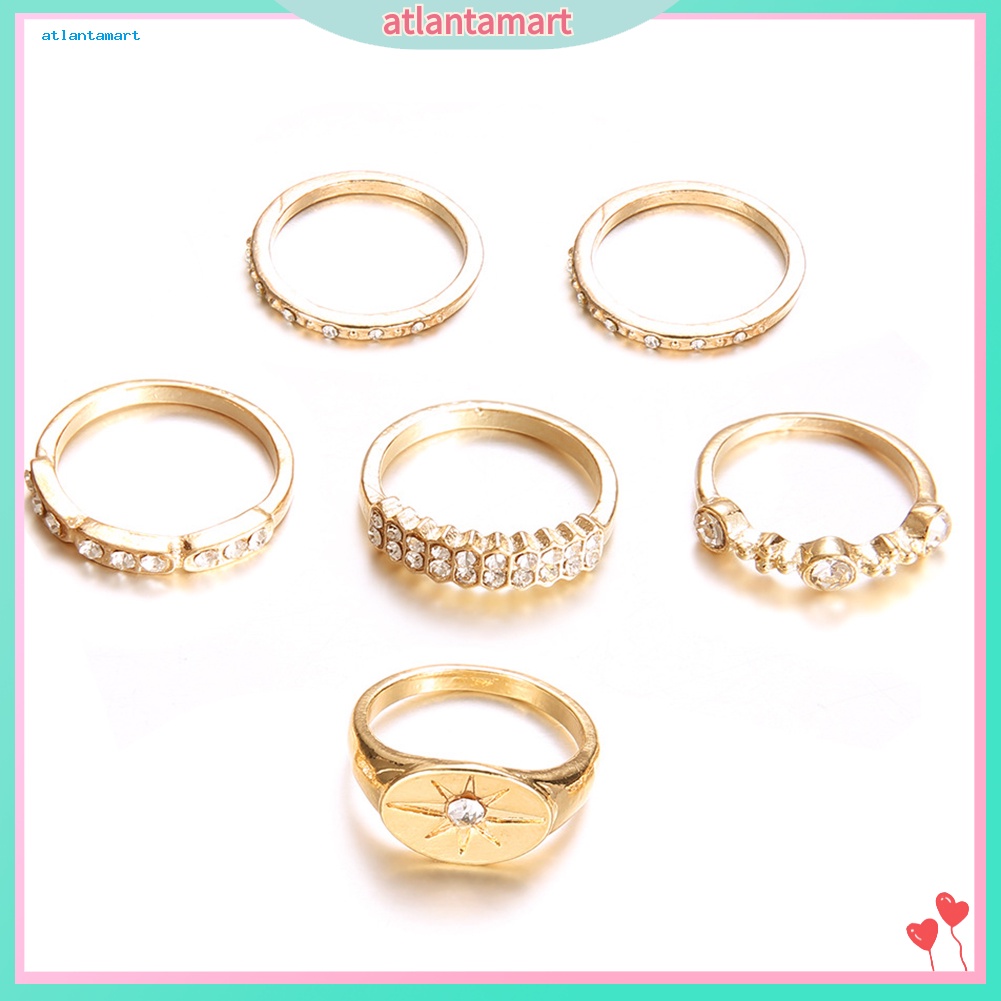 Túi Đựng Đồ Dùng Cao Cấp Tiện Dụng| Set 6 Nhẫn Đính Đá Thời Trang Dành Cho Nữ