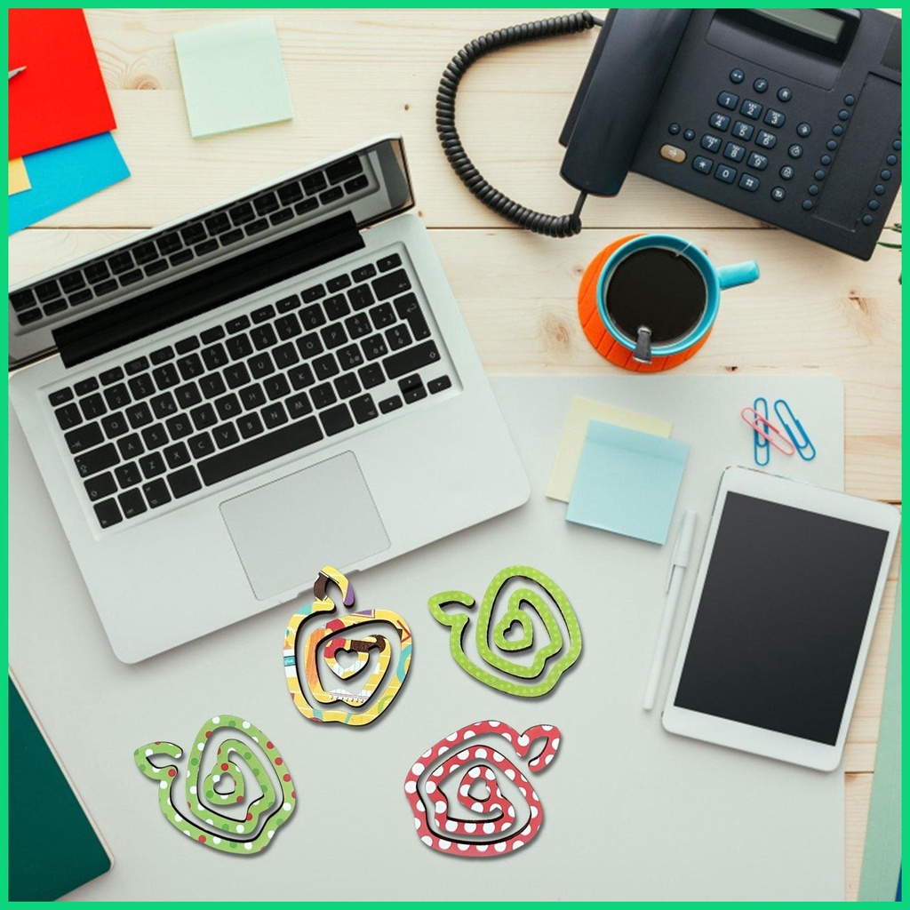 Bộ 4 Kẹp Giấy Đánh Dấu Trang Sách Chống Trượt Hình Trái Cây Hoạt Hình