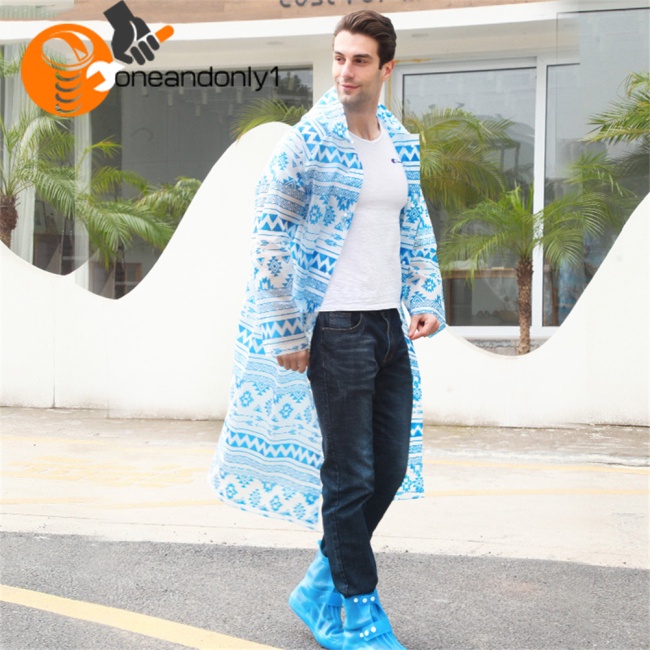 Áo Mưa Dày Dặn Thiết Kế Dây Rút Gọn Nhẹ Chống Thấm Nước Có Thể Tái Sử Dụng Thời Trang