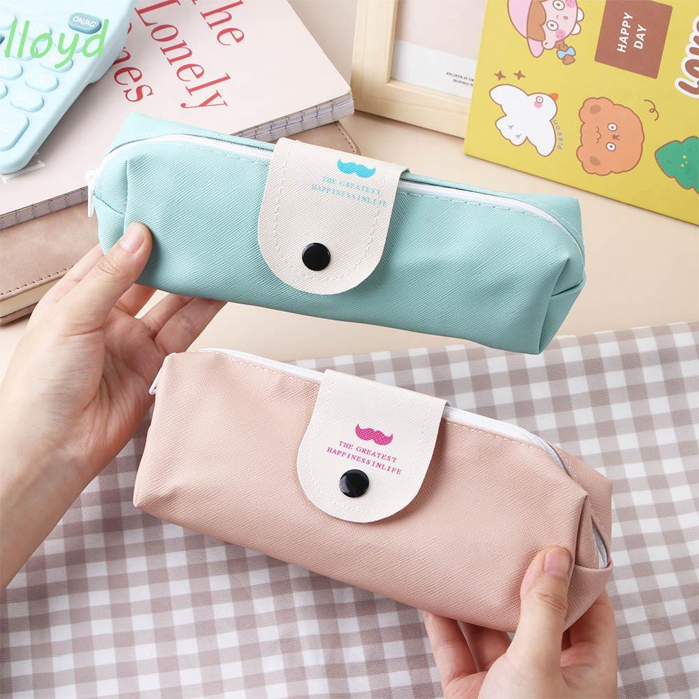 LLOYD Túi Đựng Bút Bằng Da PU Màu Kẹo Ngọt Phong Cách Hàn Quốc Dễ Thương Cho Bé Gái