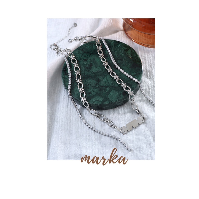 Vòng cổ Mặt Nhẫn Thiết Kế Hình Học Phong Cách Hip Hop Âu Mỹ Thời Trang Cho Nữ