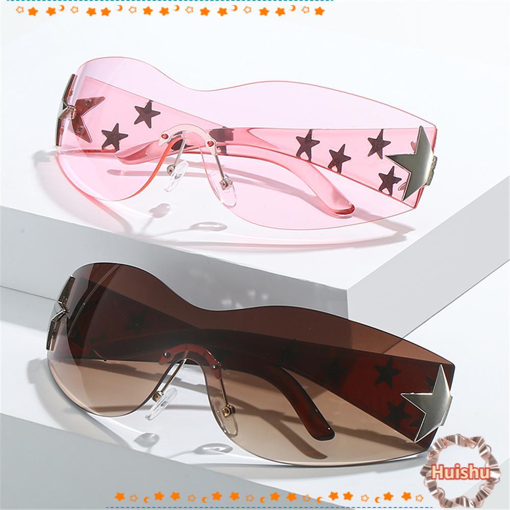 HS Kính Mát Không Vành Y2K Chống Tia UV400 Thời Trang Đi Biển