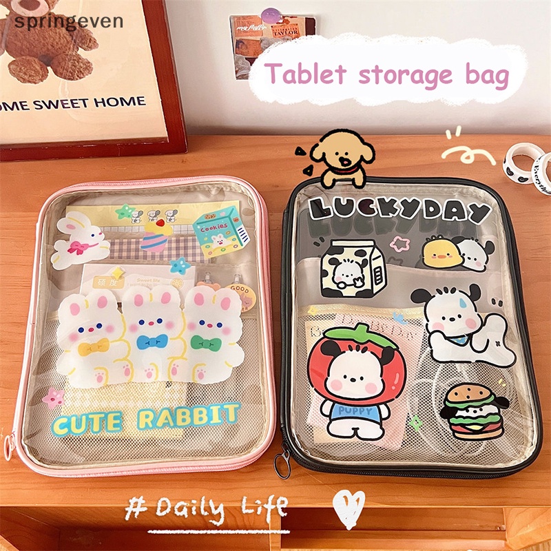 Túi Đựng Máy Tính Bảng 11 Inch Bằng PVC Trong Suốt Chống Thấm Nước Họa Tiết Hoạt Hình Dễ Thương