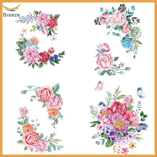 Miếng Dán Trang Trí Toilet Bằng PVC Hình Hoa Chống Thấm Nước Siêu Nhẹ