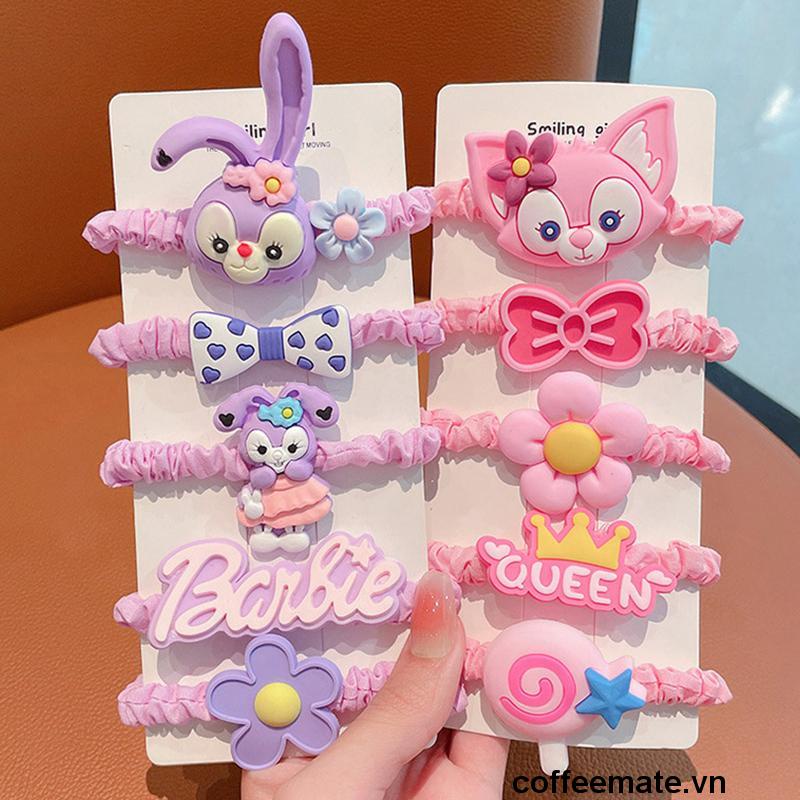 ⚡Dây Buộc Tóc Năm Mảnh Co Giãn Cao Hình Gấu Dâu Tây Dễ Thương