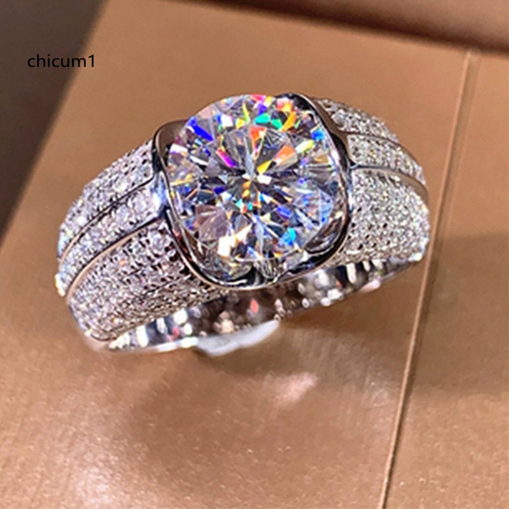 Nhẫn Hợp Kim Đính Đá Zircon Kiểu Dáng Đơn Giản Cho Nữ