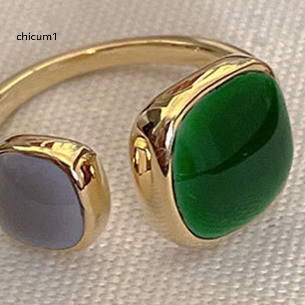 Nhẫn Đeo Ngón Tay CC Kiểu Hình Học Phong Cách Nhật Bản Tinh Tế Có Thể Điều Chỉnh