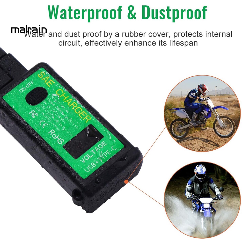 Công Tắc Bật / Tắt Sạc Nhanh Chuyển Đổi Từ M2 31A / 48A SAE Sang USB Type-C