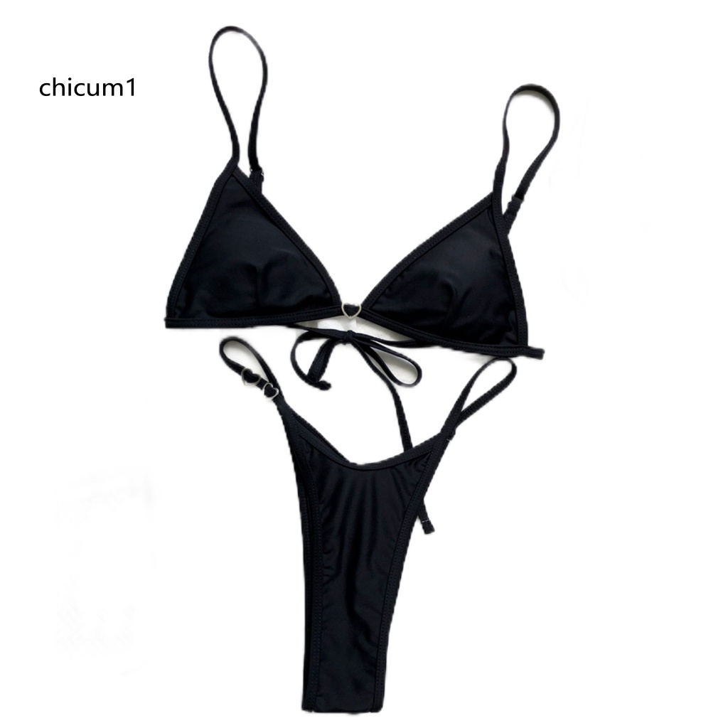 Set Bikini 2 Mảnh Hở Lưng Màu Sắc Thời Trang Cho Nữ