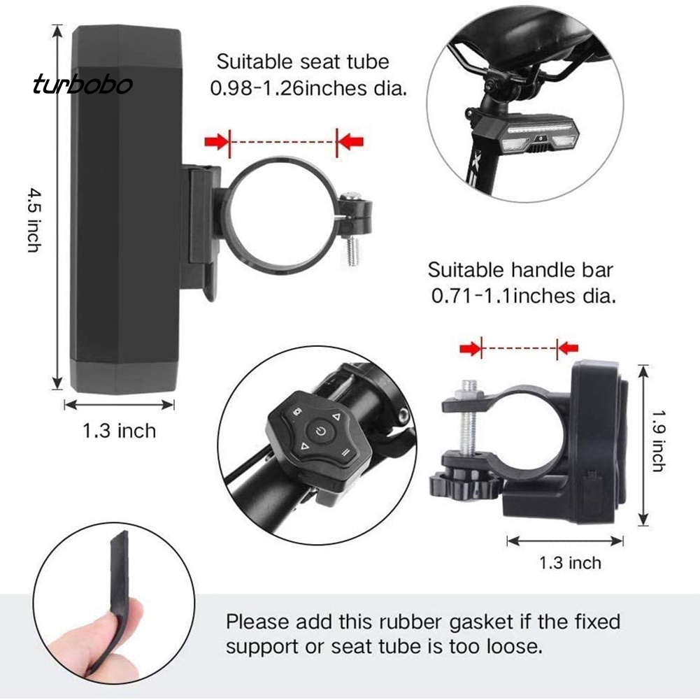 Đèn LED Cảnh Báo Gắn Đuôi Xe Đạp Có Thể Sạc Lại Bằng Cổng USB