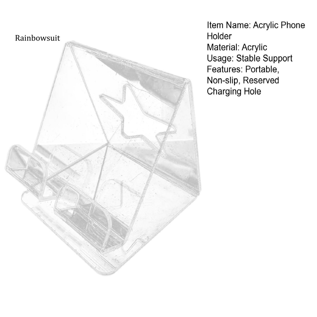 Giá Đỡ Điện Thoại Có Lỗ Sạc Để Bàn Bằng Acrylic Trong Suốt Chống Trượt Đa Năng