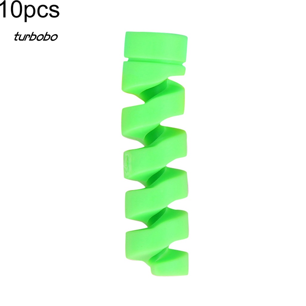 Set 10 Phụ Kiện Bảo Vệ Dây Cáp Sạc Bằng Silicon Mềm Siêu Nhẹ Hình Xoắn Ốc Thông Dụng