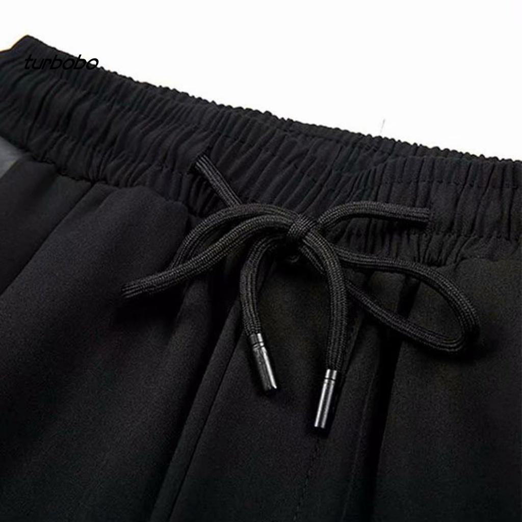 Turbobo Quần Dài Tới Mắt Cá Chân Lưng Thun Màu Trơn Phối Dây Rút Thời Trang Mùa Xuân Cho Nam