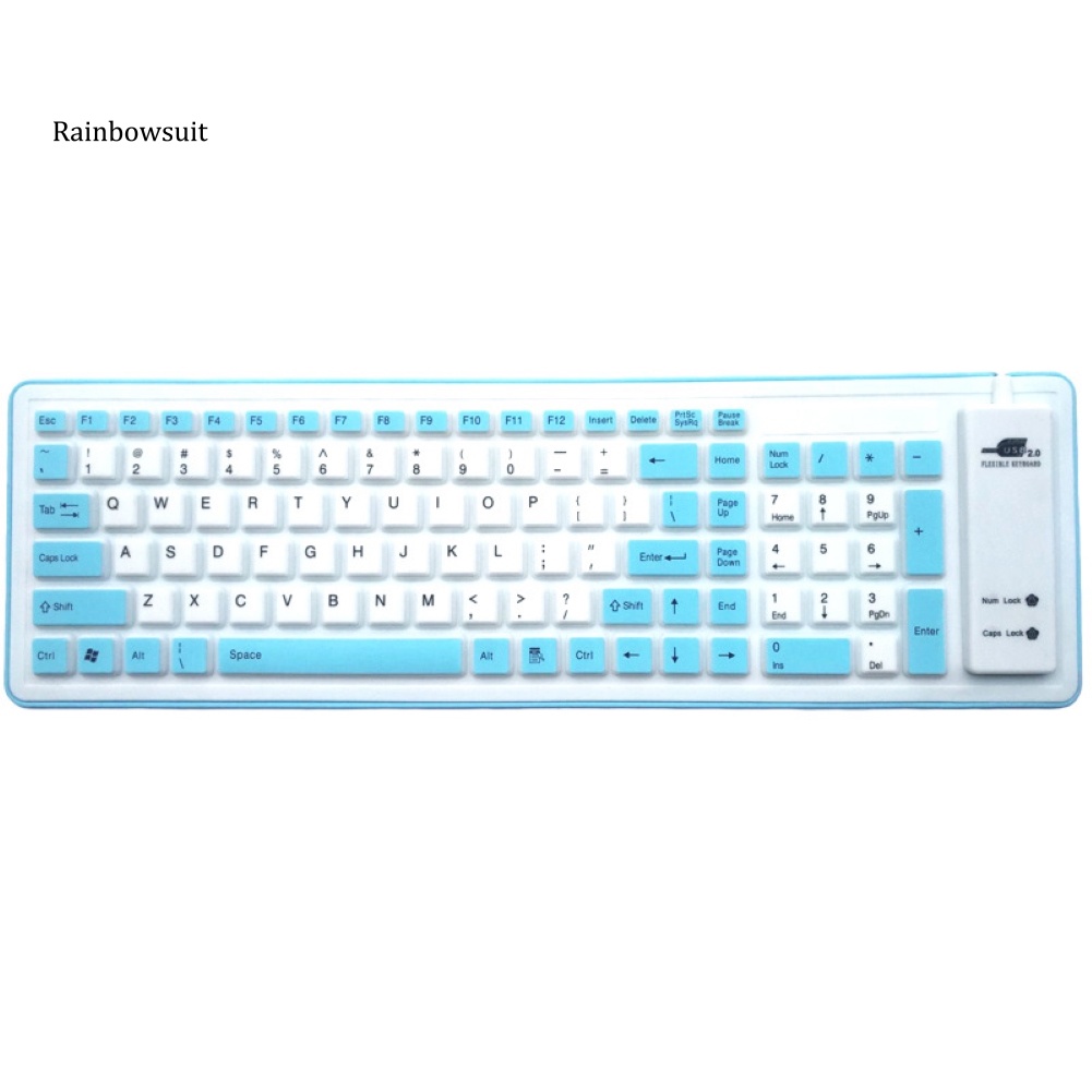 Bàn Phím Silicone Mềm Chống Bụi 103 Phím Có Thể Gập Lại Cho Laptop / Máy Tính