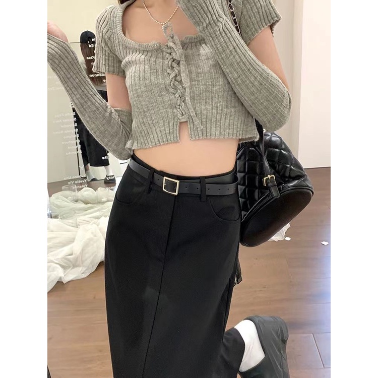 IMAODOU Chân Váy Chữ a Lửng Lưng Cao Thời Trang Mùa Xuân 2023 Dành Cho Nữ