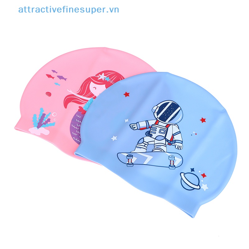 1 Chiếc Mũ Bơi Chất Liệu Silicone Co Giãn Chống Thấm Nước Cho Bé