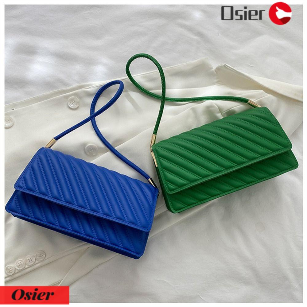 OSIER1 Túi Đeo Vai / Kẹp Nách Bằng Da PU Màu Trơn Sức Chứa Lớn Phong Cách Pháp Cho Nữ